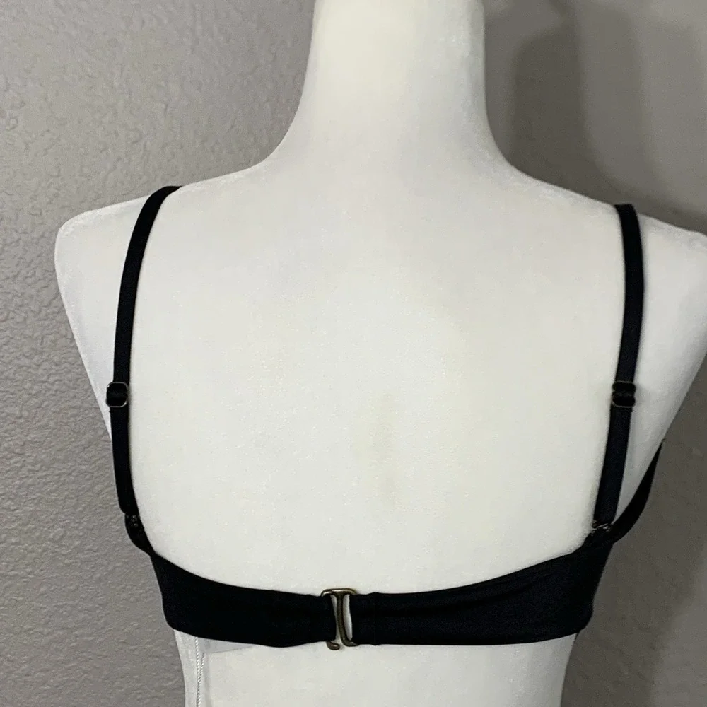 Andie Swim The Bora Bora Women's Black Bikini Halter Top Size‎ XL Adjustable NWT